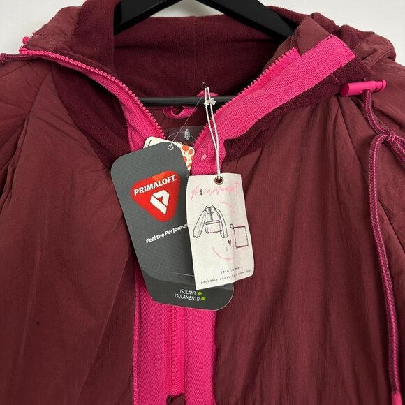 FREE PEOPLE Movement In a Pillow Packable Puffer Pullover in Sour Cherry XS NWT - Picture 6 of 13